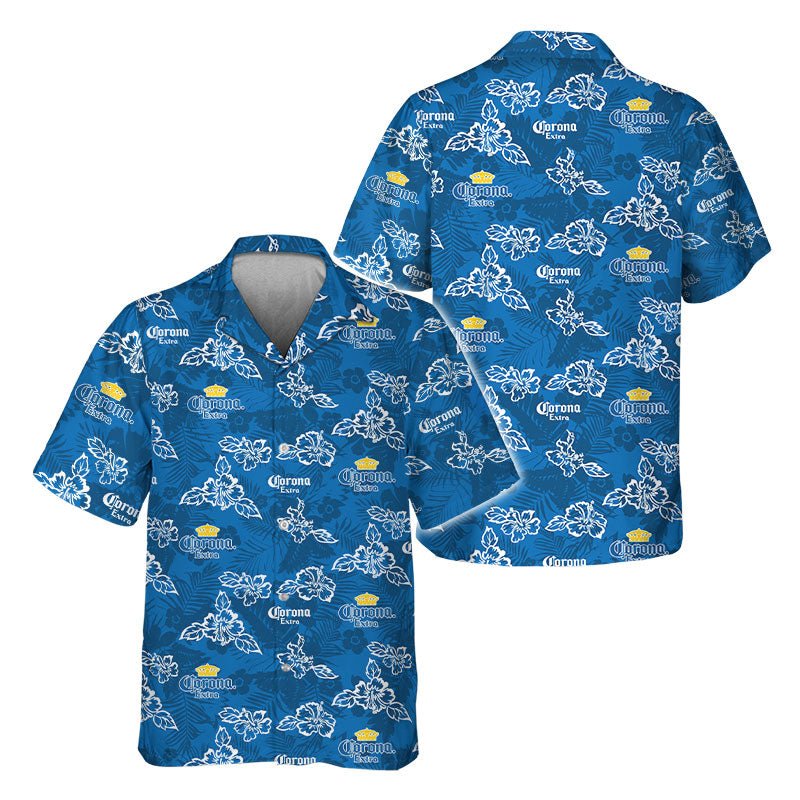 Corona Extra Hibiscus Flower Hawaiian Shirt - Flexiquor.com