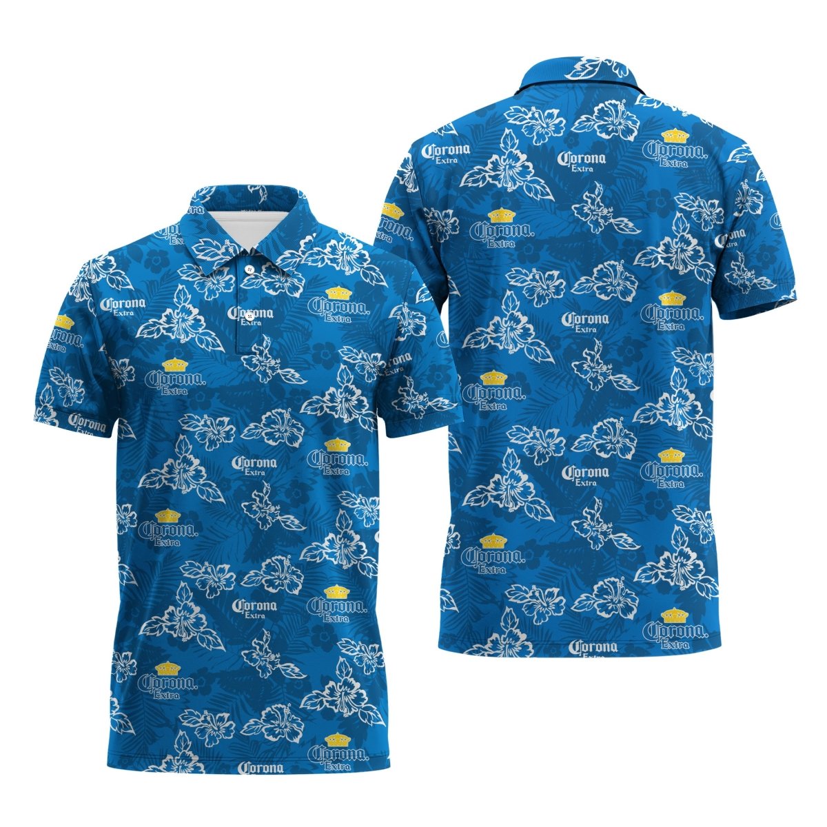 Corona Extra Hibiscus Flower Polo Shirt - Flexiquor.com