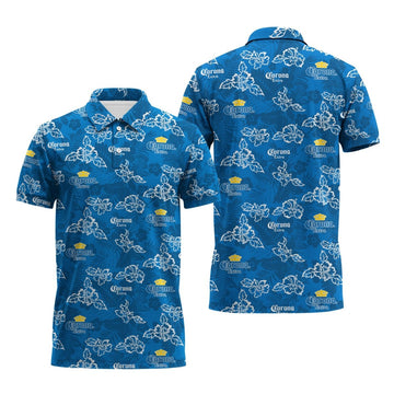 Corona Extra Hibiscus Flower Polo Shirt - Flexiquor.com
