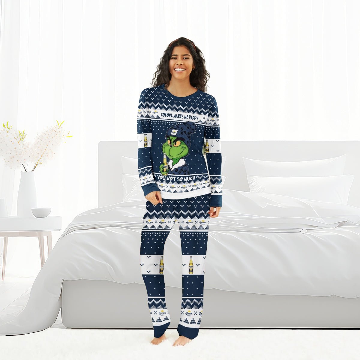 Corona Extra Make Grinch Happy Family Pajamas Set - Flexiquor.com