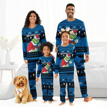 Corona Extra Santa Grinch Family Pajamas Set - Flexiquor.com