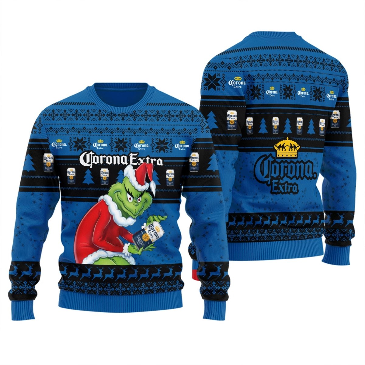 Corona Extra Santa Grinch Ugly Sweater - Flexiquor.com