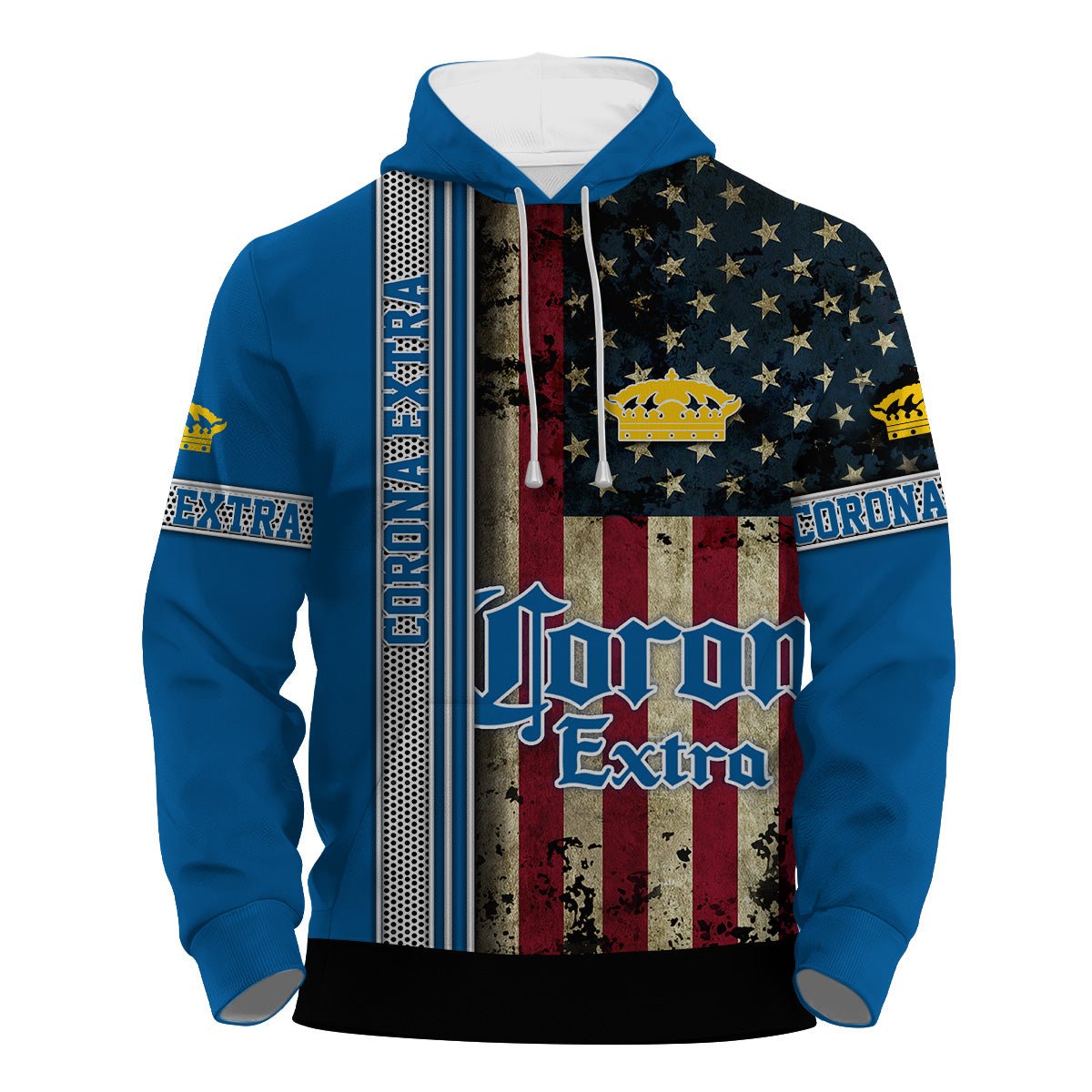 Corona Extra Stainless Steel American Flag Hoodie & Zip Hoodie - Flexiquor.com