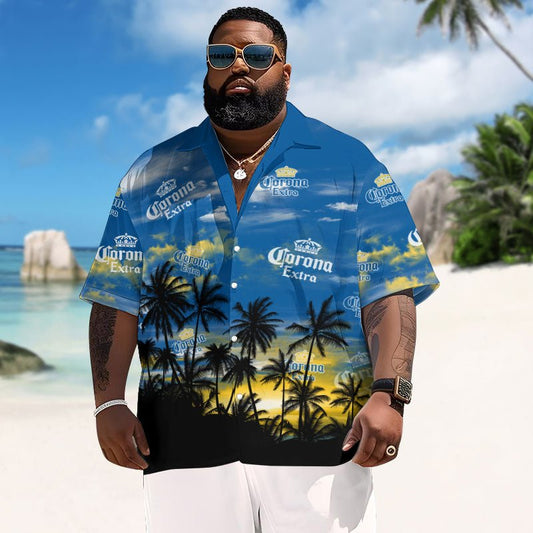 Corona Extra Sunset Men's Plus Size Hawaiian Shirt - Flexiquor.com