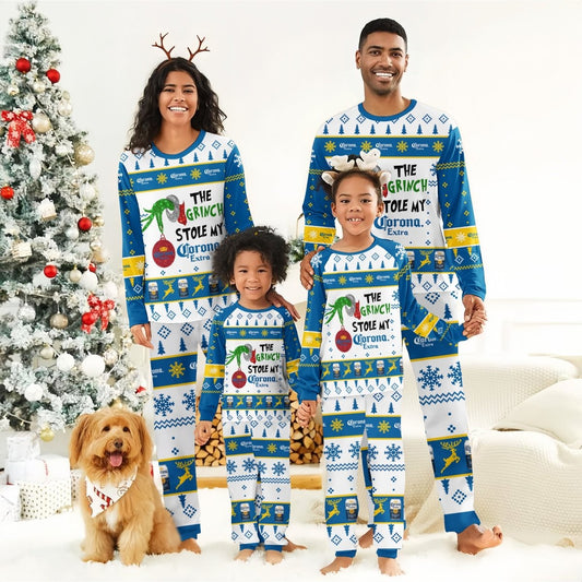 Corona Extra The Grinch Stole Family Pajamas Set - Flexiquor.com