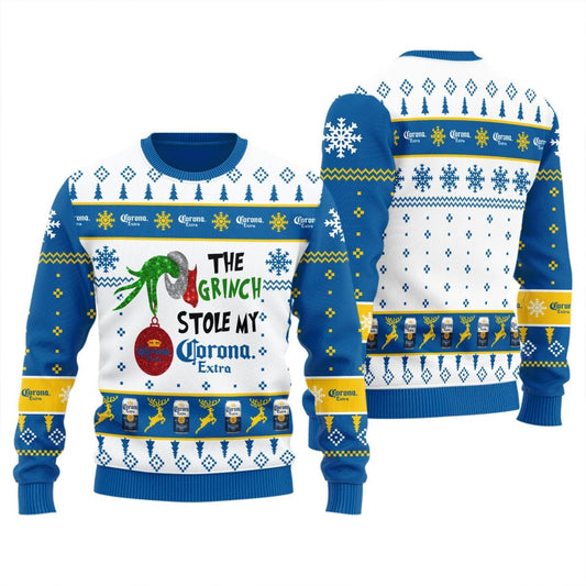 Corona Extra The Grinch Stole Ugly Sweater - Flexiquor.com