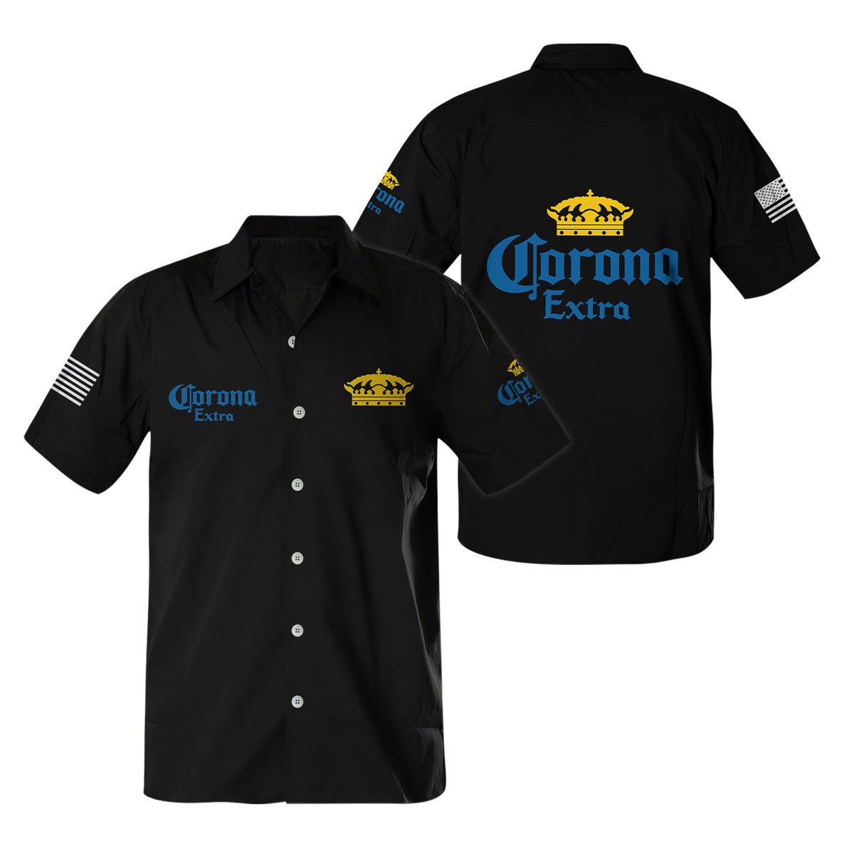 Corona Extra USA Flag Button Shirt - Flexiquor.com
