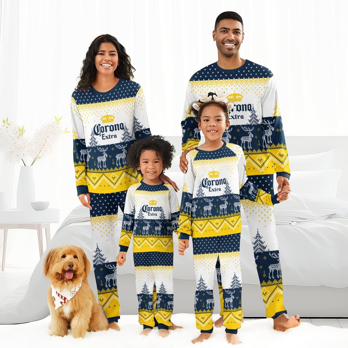 Corona Extra Winter Reindeer Family Pajamas Set - Flexiquor.com