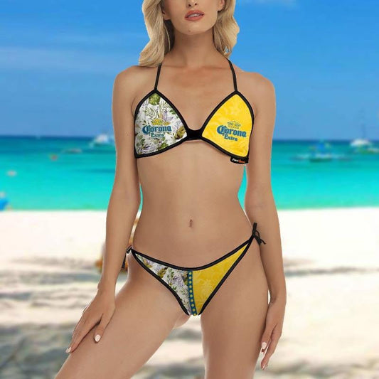 Corona Flower Triangle Beach Bikini - Flexiquor.com