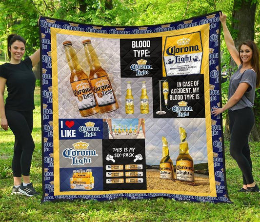 Corona Light Blood Type Flannel Blanket - Flexiquor.com