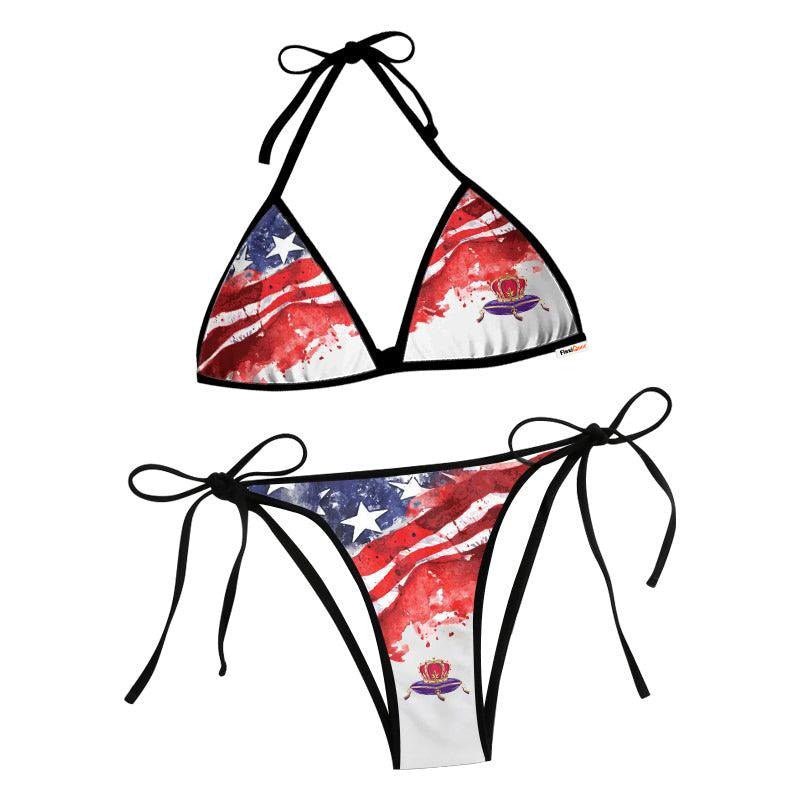 Crown Royal Blur American Flag Triangle Beach Bikini - Flexiquor.com