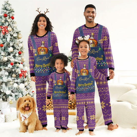 Crown Royal Merry Christmas Family Pajamas Set - Flexiquor.com