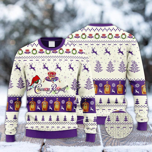 Crown Royal Reindeer Snowy Night Ugly Sweater