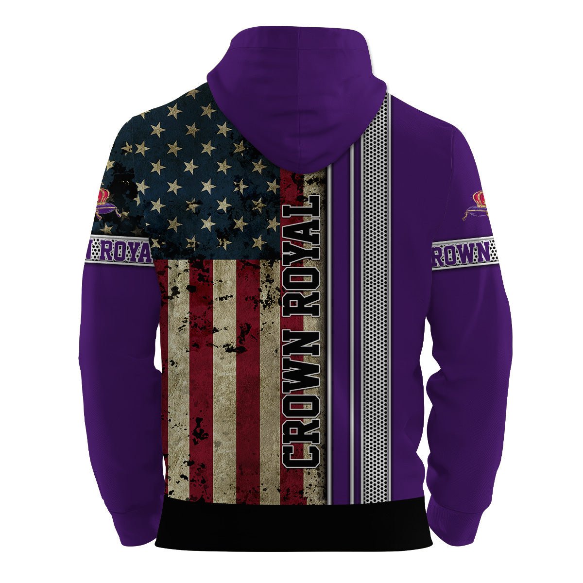 Crown Royal Stainless Steel American Flag Hoodie & Zip Hoodie - Flexiquor.com
