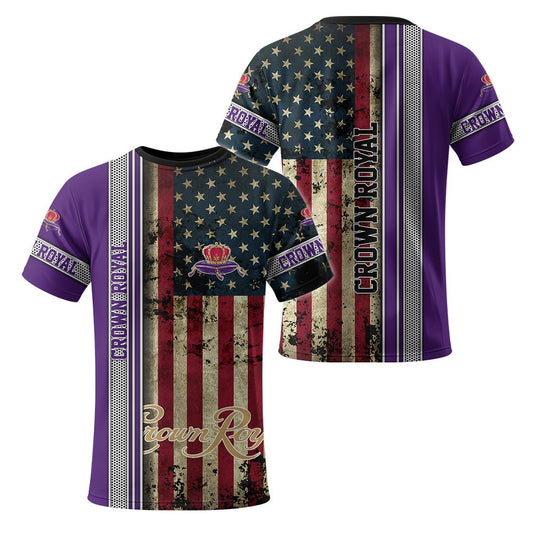 Crown Royal Stainless Steel American Flag T-Shirt - Flexiquor.com