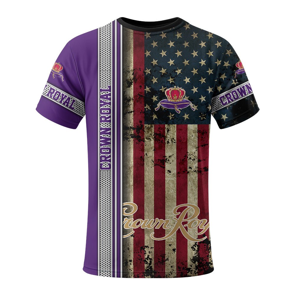 Crown Royal Stainless Steel American Flag T-Shirt - Flexiquor.com