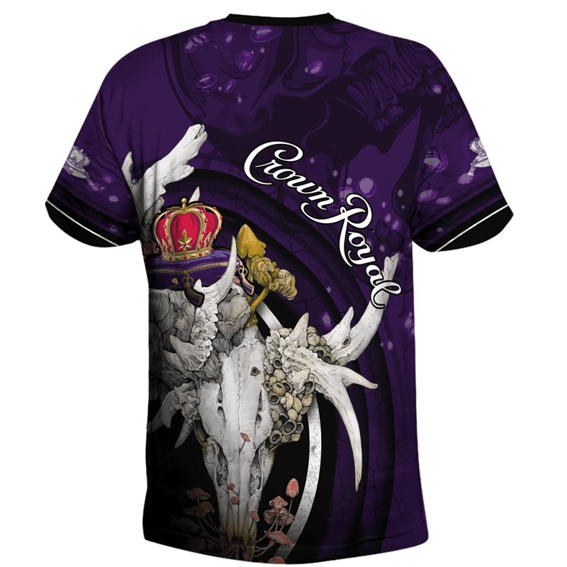 Crown Royal Deer Skull With Mushrooms T - Shirt - Flexiquor.com