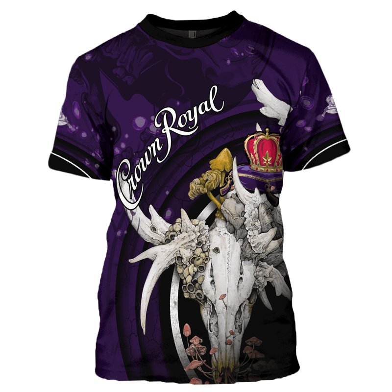 Crown Royal Deer Skull With Mushrooms T - Shirt - Flexiquor.com