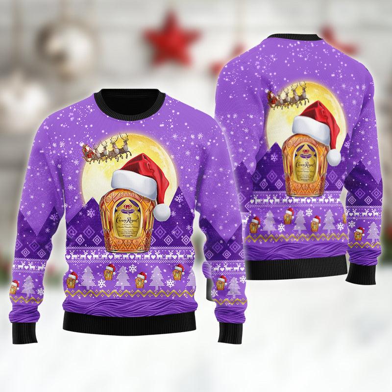 Santa Claus Sleigh Crown Royal Ugly Sweater
