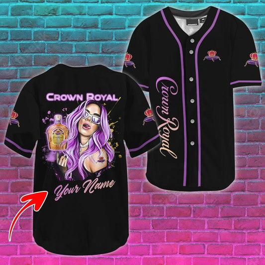 Personalized The Girl Like Crown Royal Baseball Jersey