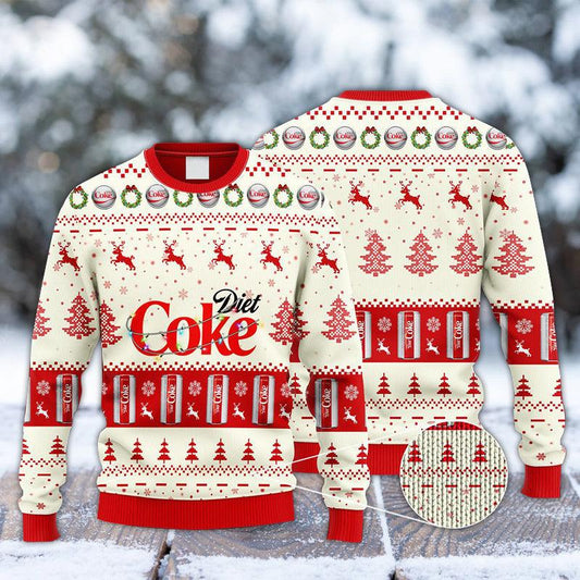Diet Coke Reindeer Snowy Night Ugly Sweater