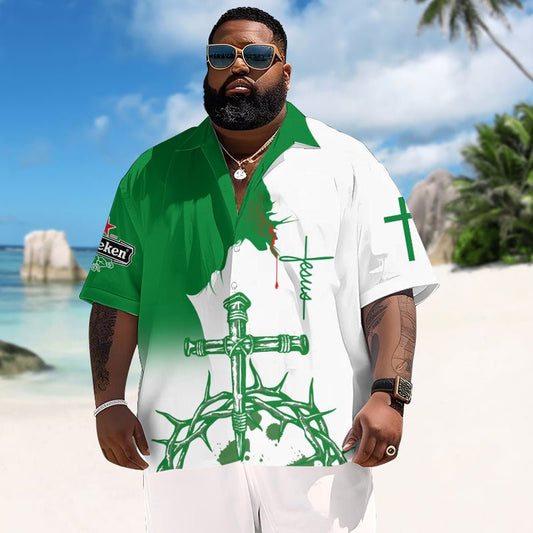 Divine Tropics Heineken Men's Plus Size Hawaiian Shirt - Flexiquor.com