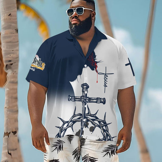 Divine Tropics Modelo Men's Plus Size Hawaiian Shirt - Flexiquor.com