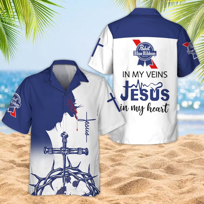 Divine Tropics Pabst Blue Ribbon Hawaiian Shirt - Flexiquor.com