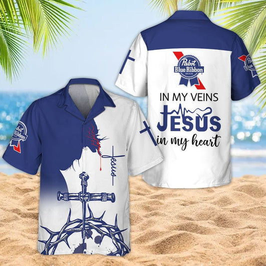 Divine Tropics Pabst Blue Ribbon Hawaiian Shirt - Flexiquor.com