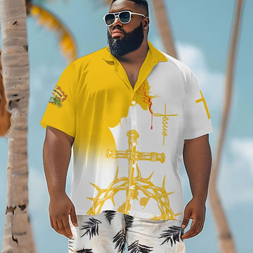 Divine Tropics Sierra Nevada Men's Plus Size Hawaiian Shirt - Flexiquor.com