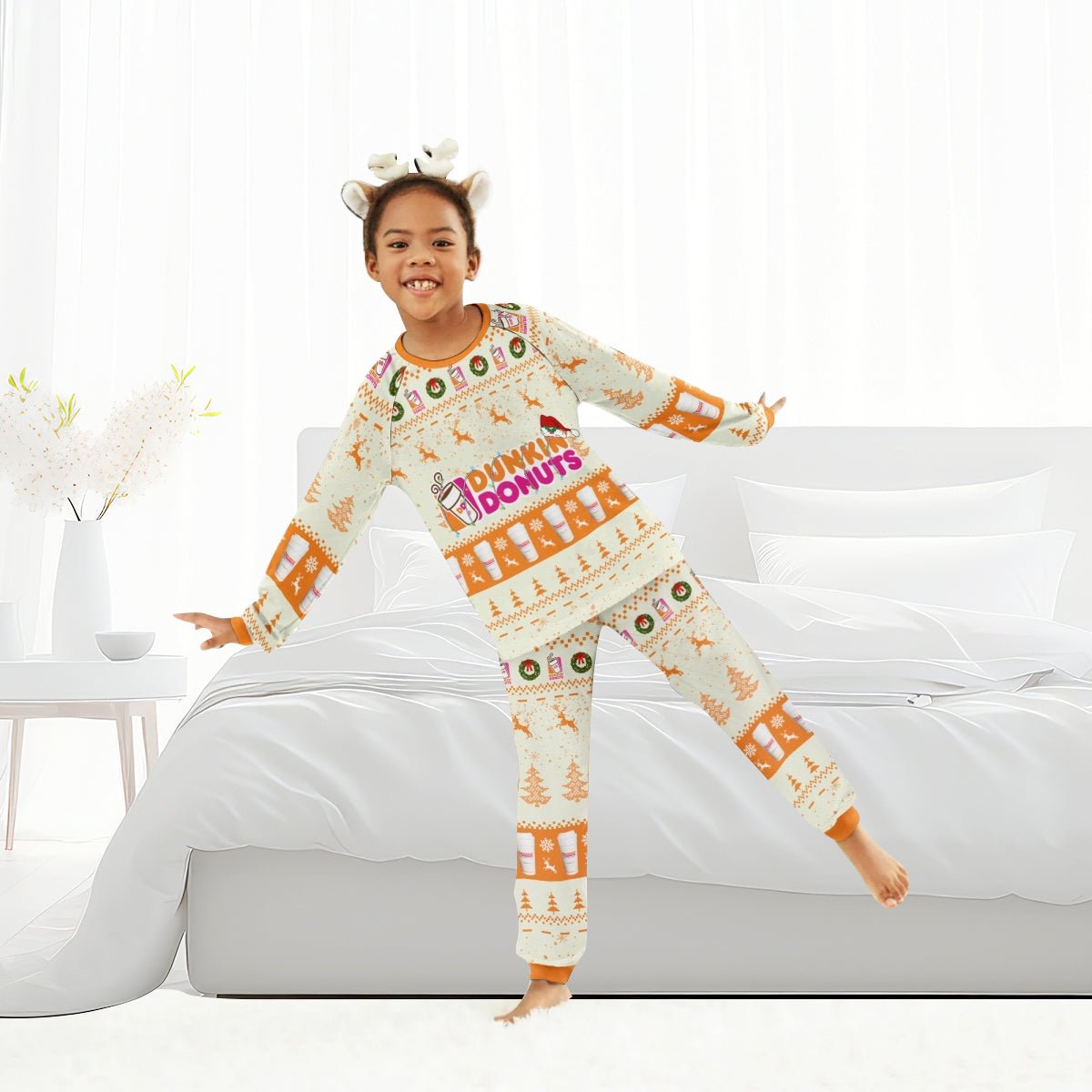 Dunkin Donuts Christmas Reindeer Family Pajamas Set - Flexiquor.com