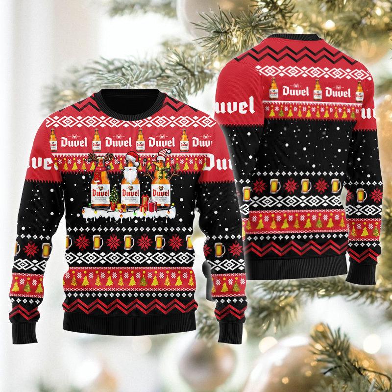 Duvel Beer Santa Reindeer Snowflake Ugly Sweater