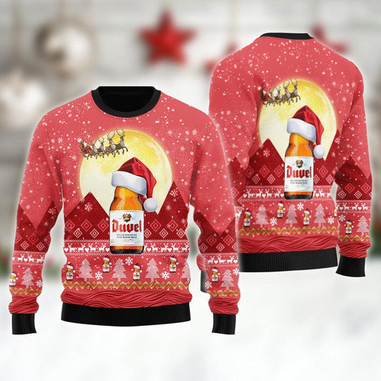Santa Claus Sleigh Duvel Beer Ugly Sweater