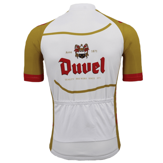 Duvel Beige White Men's Cycling Jersey - Flexiquor.com