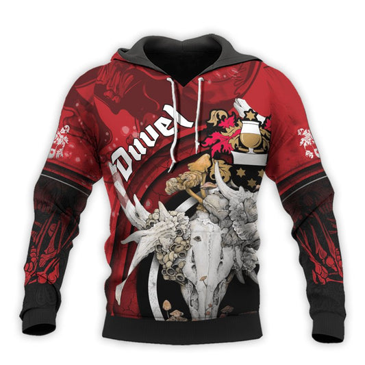 Personalized Duvel Deer Skull With Mushrooms Hoodie & Zip Hoodie - Flexiquor.com