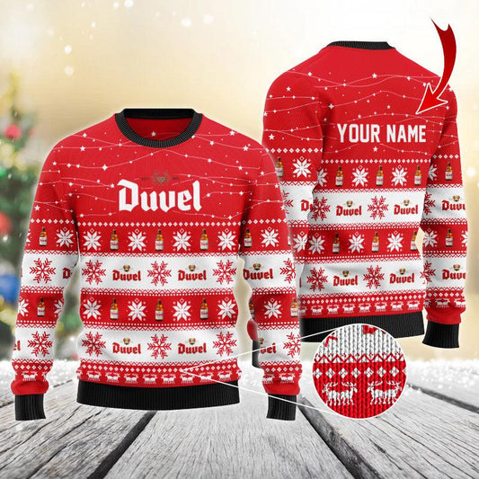 Personalized Christmas Twinkle Lights Duvel Beer Christmas Sweater