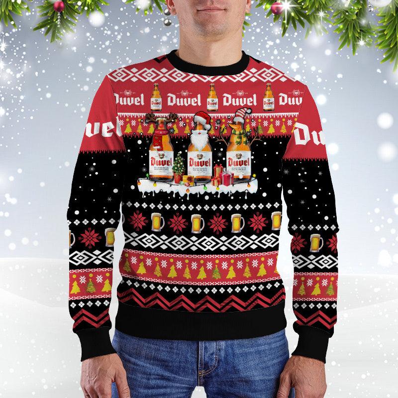 Duvel Beer Santa Reindeer Snowflake Ugly Sweater