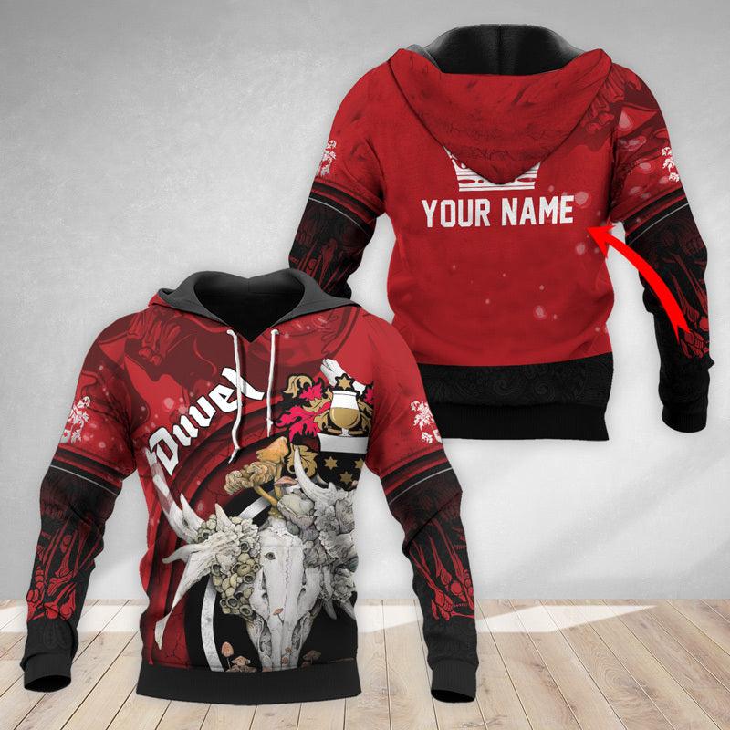 Personalized Duvel Deer Skull With Mushrooms Hoodie & Zip Hoodie - Flexiquor.com