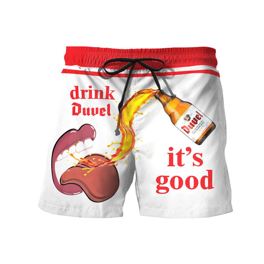 Let's Drink Duvel Swim Trunks - Flexiquor.com