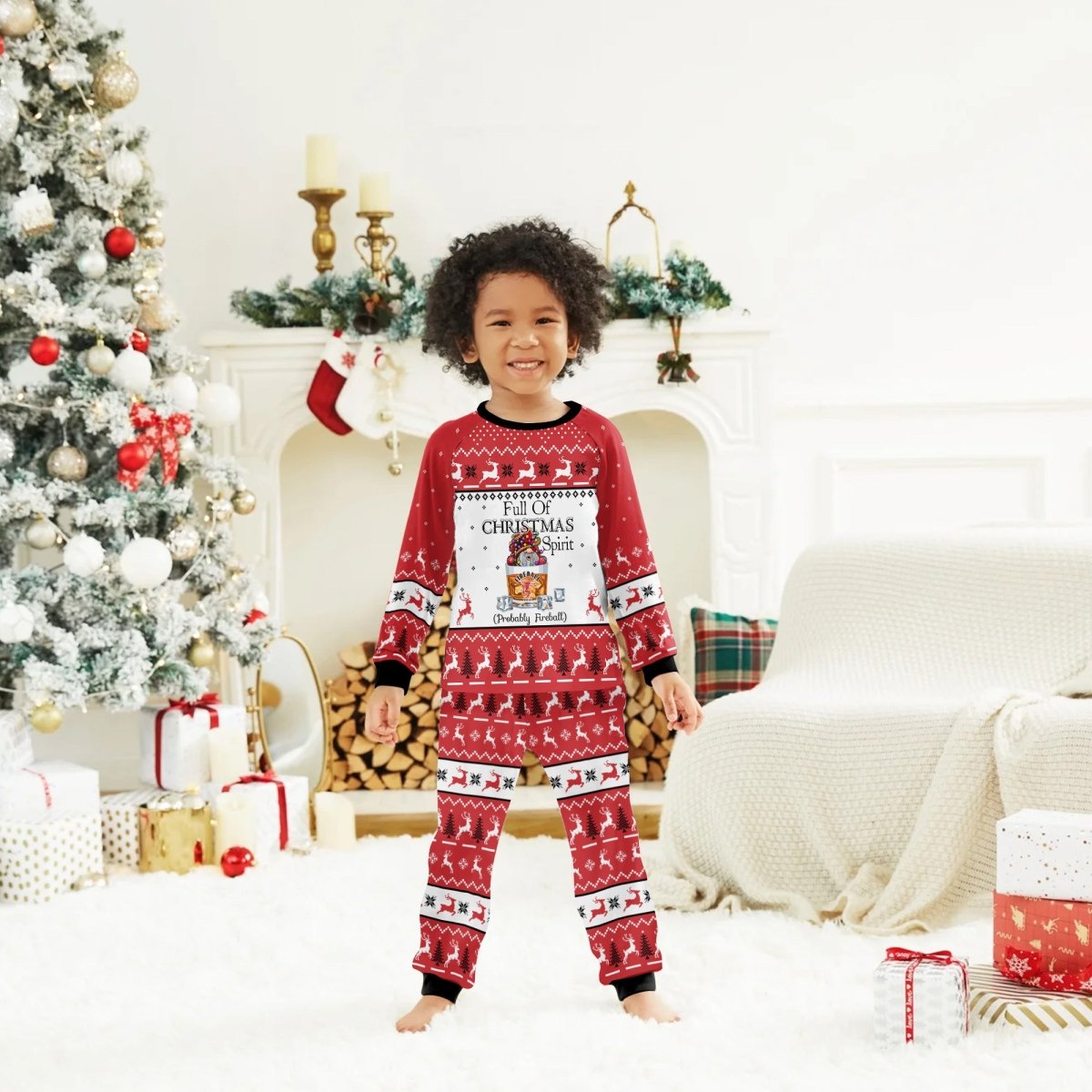 Fireball Full Of Christmas Spirit Family Pajamas Set - Flexiquor.com