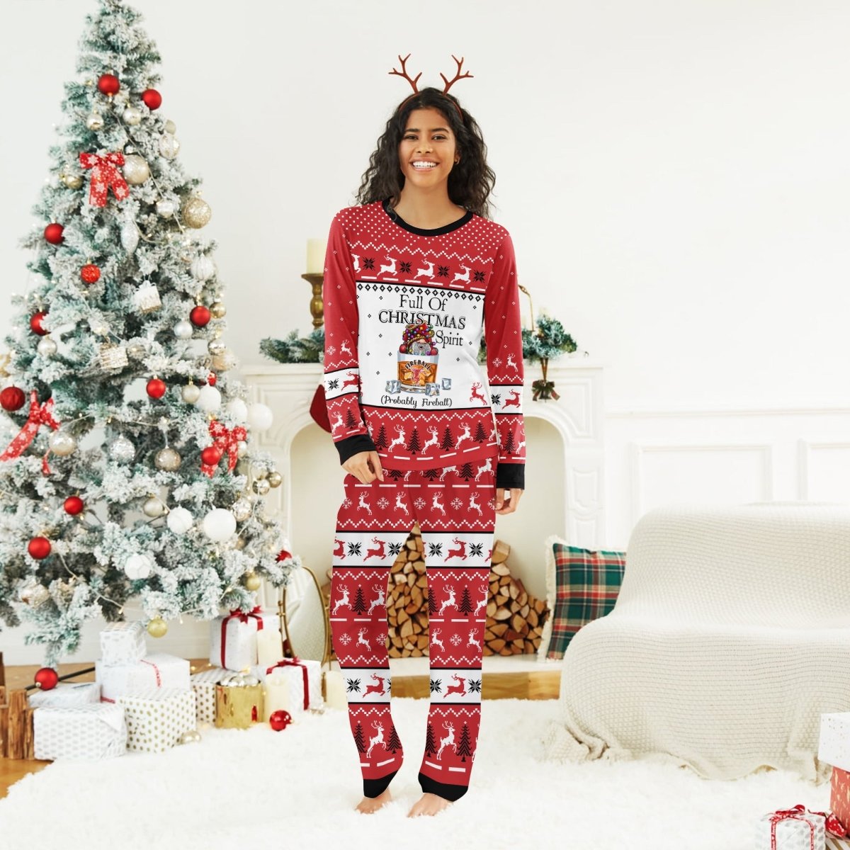 Fireball Full Of Christmas Spirit Family Pajamas Set - Flexiquor.com