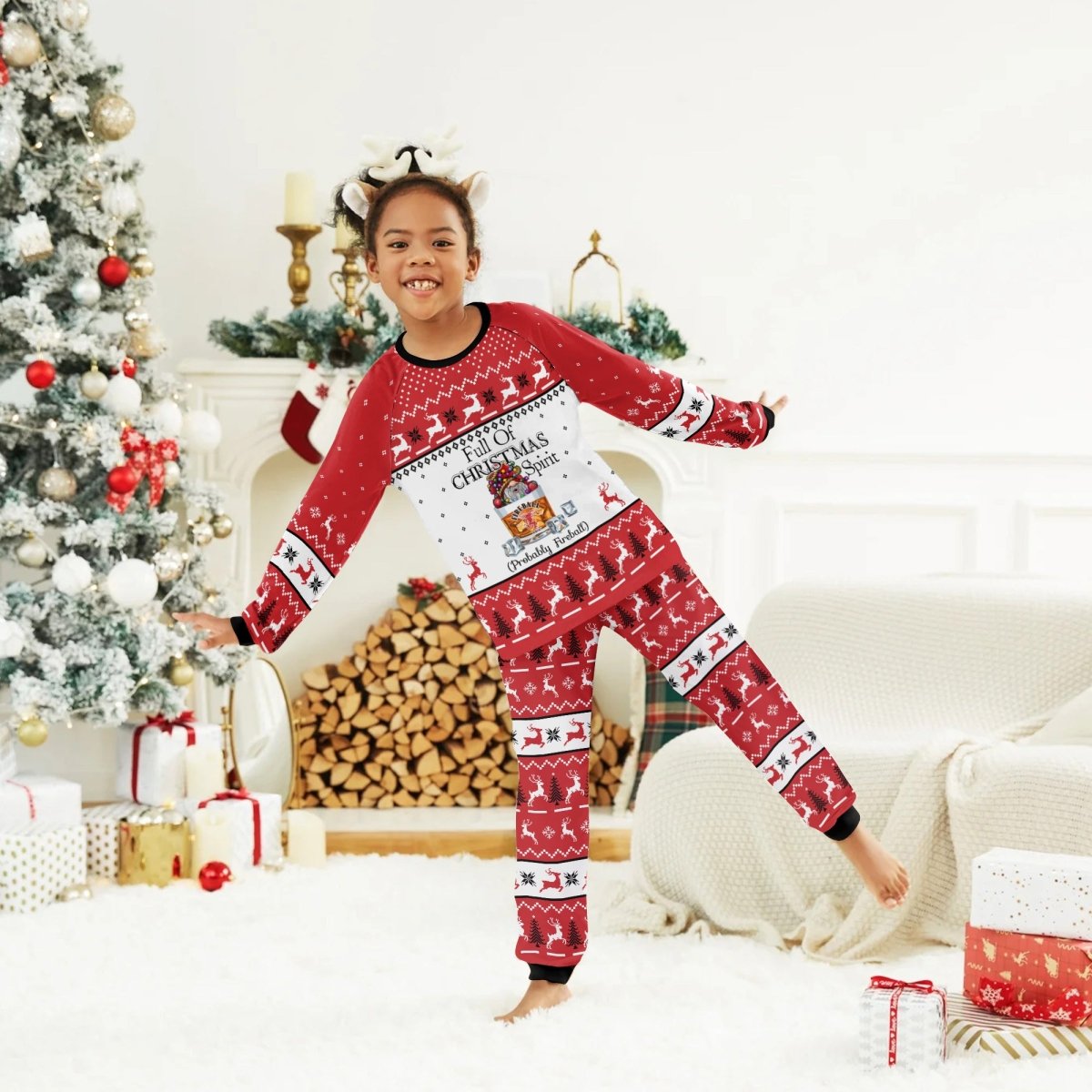 Fireball Full Of Christmas Spirit Family Pajamas Set - Flexiquor.com