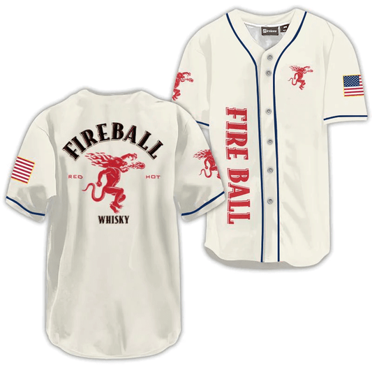 Fireball USA Flag Baseball Jersey