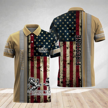 Firestone Walker Stainless Steel American Flag Polo Shirt - Flexiquor.com
