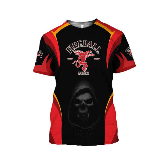 Black Skull Fireball T-Shirt