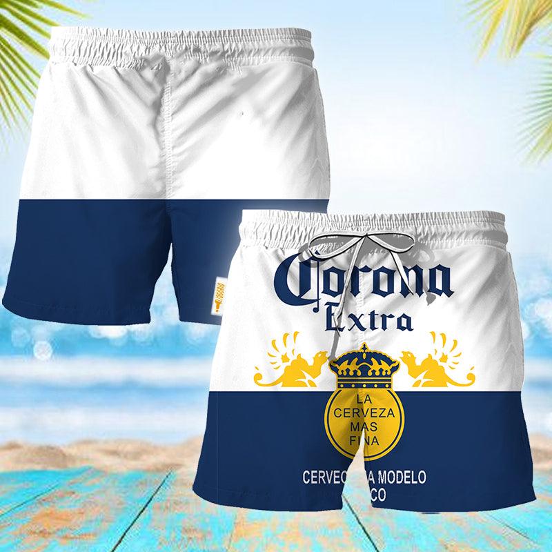 Corona Extra Blue And White Basic Swim Trunks