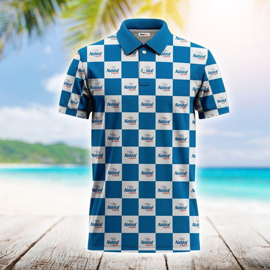 Gingham Natural Light Polo Shirt - Flexiquor.com