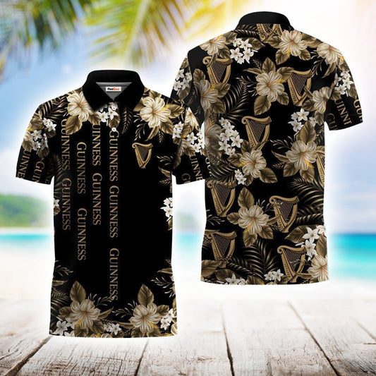 Golden Guinness Flower Polo Shirt - Flexiquor.com