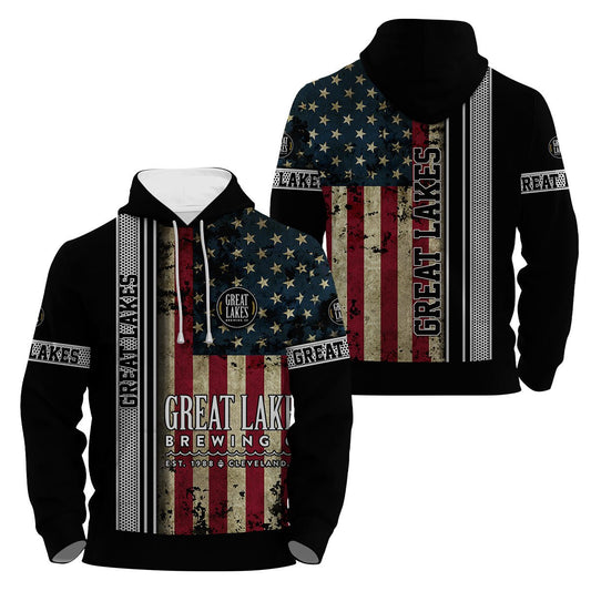 Great Lakes Stainless Steel American Flag Hoodie & Zip Hoodie - Flexiquor.com