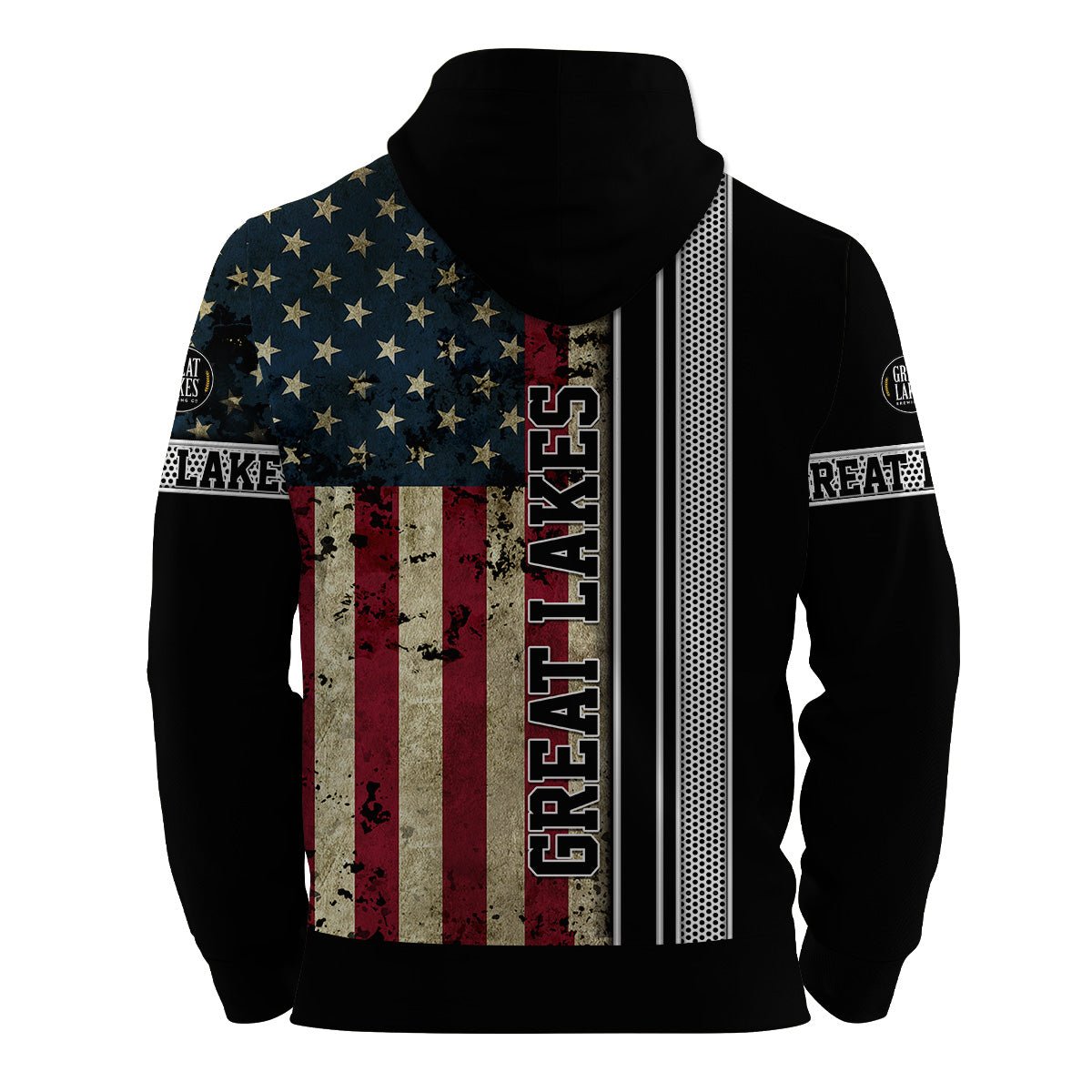 Great Lakes Stainless Steel American Flag Hoodie & Zip Hoodie - Flexiquor.com